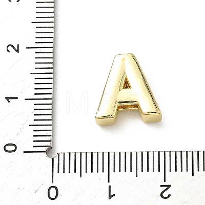 Brass Micro Pave Clear Cubic Zirconia Slide Charms KK-I382-04G-1