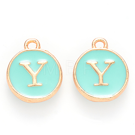 Golden Plated Alloy Enamel Charms ENAM-S118-05Y-1