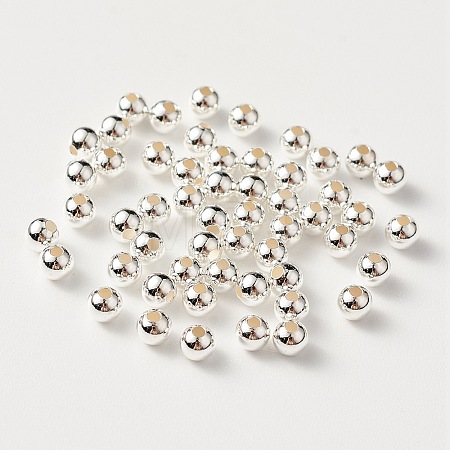 925 Sterling Silver Beads STER-S002-15-3mm-1