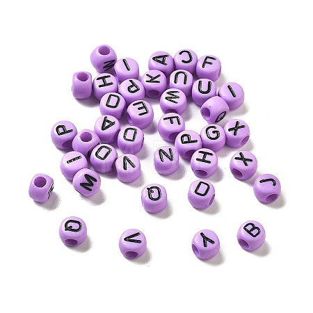 Opaque Acrylic Beads OACR-R005-02G-1
