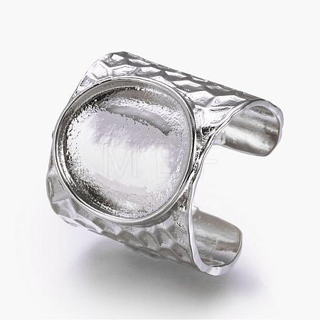 Cuff Brass Pad Finger Ring Settings KK-E703-01P-1
