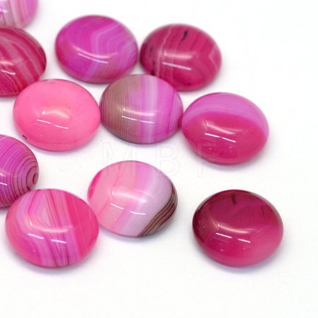 Dyed Natural Striped Agate/Banded Agate Cabochons X-G-R348-14mm-01-1