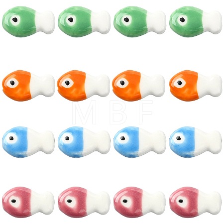 16Pcs 4 Colors Handmade Porcelain Ceramic Beads PORC-FS0001-65-1
