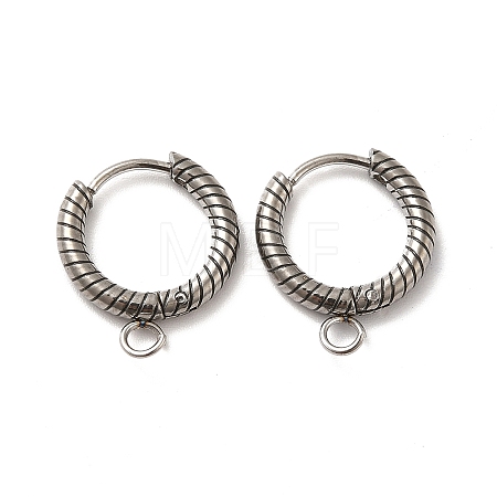 Tarnish Resistant 201 Stainless Steel Hoop Earrings Findings STAS-I695-03B-1