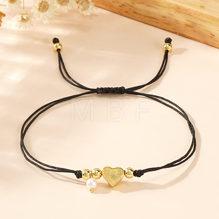 Imitation Pearl Charm Bracelets SI5748-4-1
