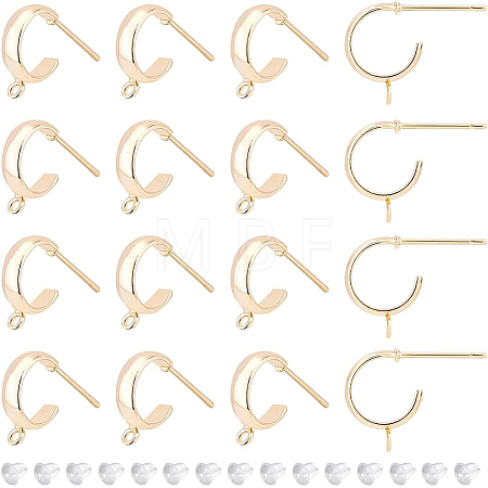 16Pcs Brass Stud Earring Findings KK-BC0008-50-1