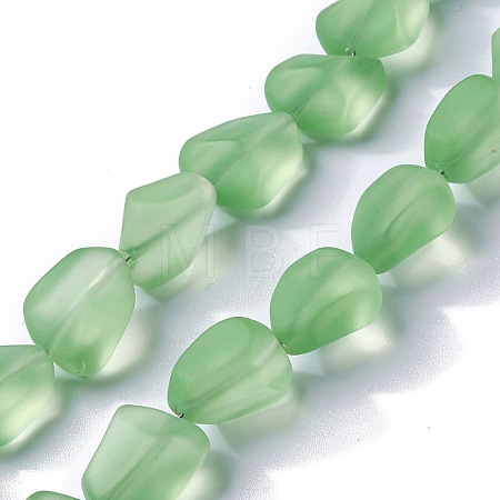 Transparent Frosted Glass Beads Strands FGLA-S001-02B-1