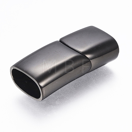 304 Stainless Steel Magnetic Clasps with Glue-in Ends STAS-F130-39B-1