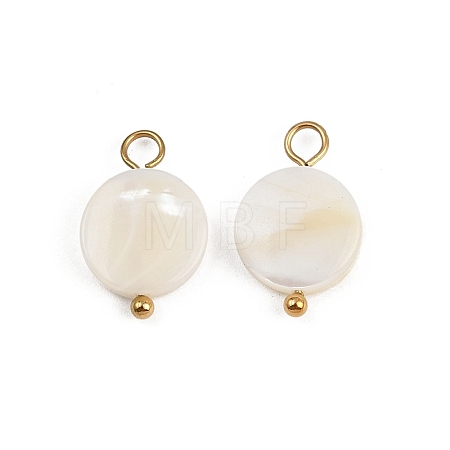 Natural Shell Disc Pendants X1-STAS-D378-31G-1
