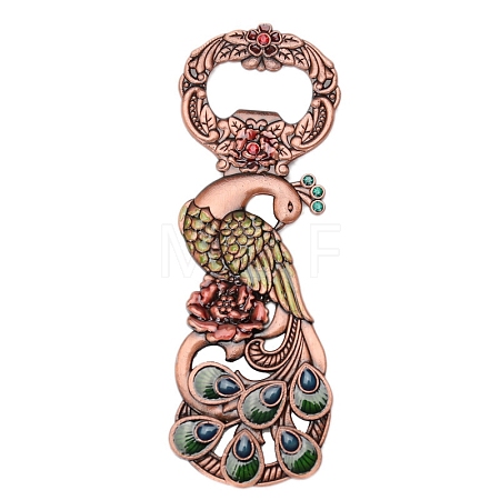 European Style Peacock Alloy Rhinestone Bottle Openers FAMI-PW0003-01-1