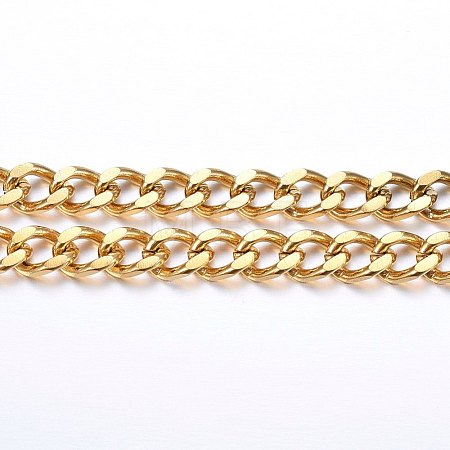 3.28 Feet Ion Plating(IP) 304 Stainless Steel Cuban Link Chains X-CHS-H020-06G-1
