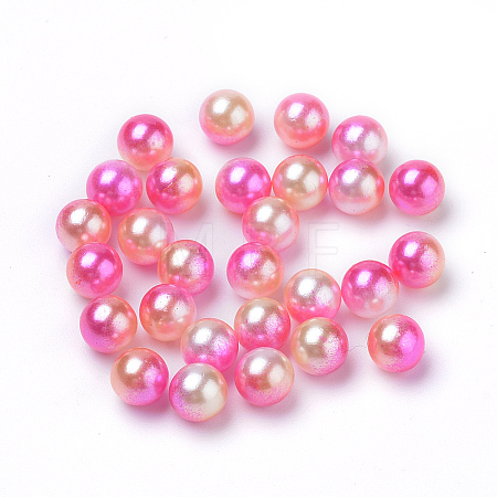 Rainbow Acrylic Imitation Pearl Beads OACR-R065-3mm-04-1