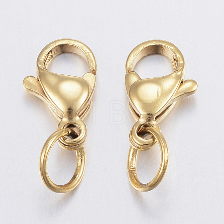 Ion Plating(IP) 304 Stainless Steel Lobster Claw Clasps STAS-P139-A10-G-1