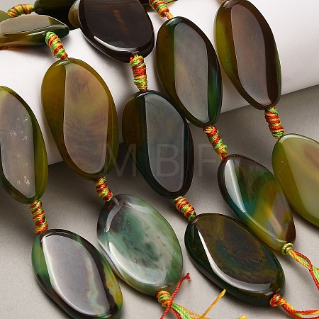 Natural Banded Agate Beads Strands G-F825-H01-03B-1