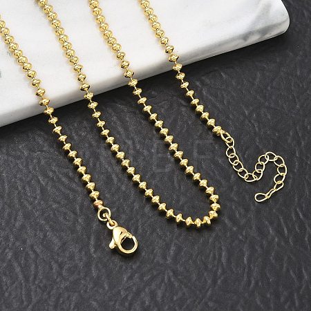2.5MM Brass Ball Chain Necklaces NJEW-K312-01G-1