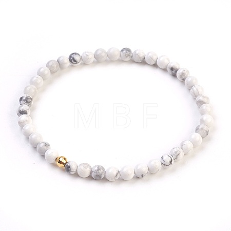 Natural Howlite Stretch Bracelets BJEW-JB03797-09-1