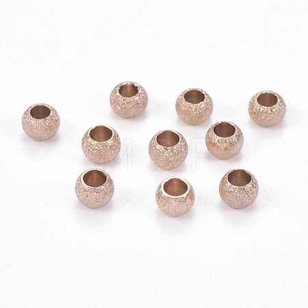 Ion Plating(IP) 304 Stainless Steel Textured Beads STAS-I081-4mm-04RG-1