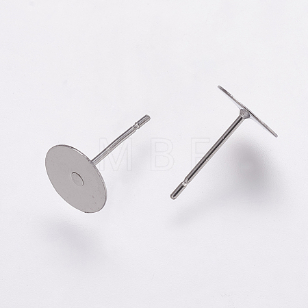 Non-Tarnish 304 Stainless Steel Stud Earring Settings X-STAS-K146-009-8mm-1