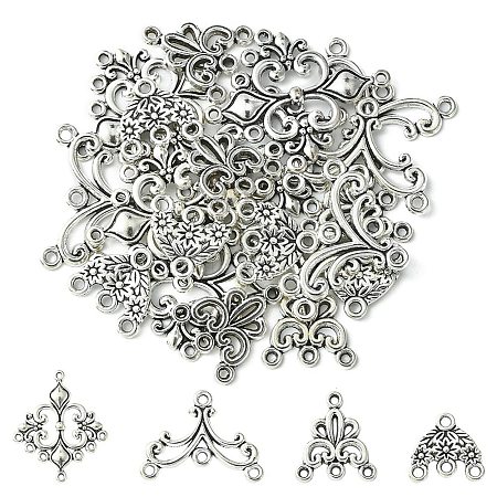 20Pcs 4 Style Tibetan Style Alloy Chandelier Component Links TIBE-YW0001-40-1