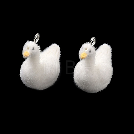 Flocking Opaque Resin Pendants RESI-F064-A05-1