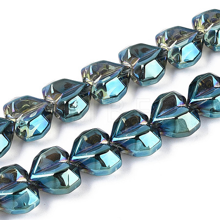 Electroplate Transparent Glass Beads Strands EGLA-B012-AB18-1