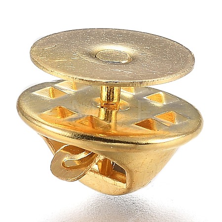 Brass Butterfly Clutches Pin Backs KK-Z003-01G-1