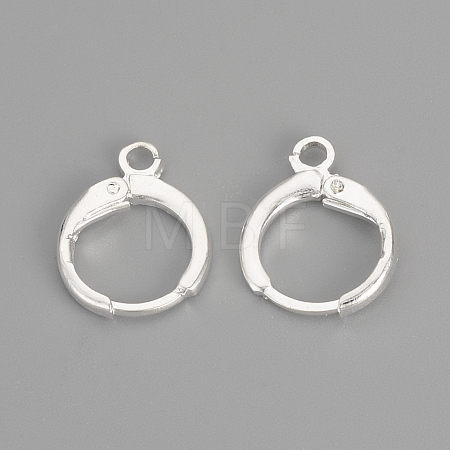 Brass Huggie Hoop Earring Findings X-KK-R071-08S-1