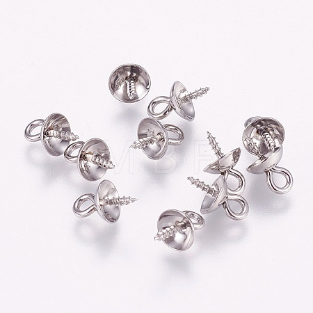 Tarnish Resistant 201 Stainless Steel Peg Bails Pendants STAS-E144-084C-1