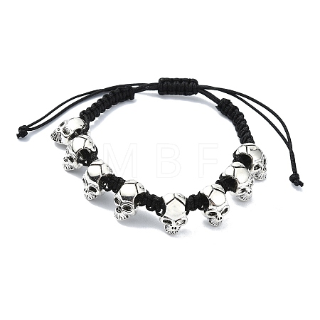 Halloween Theme Adjustable Nylon Cord Braided Beads Bracelets BJEW-JB10917-S-1