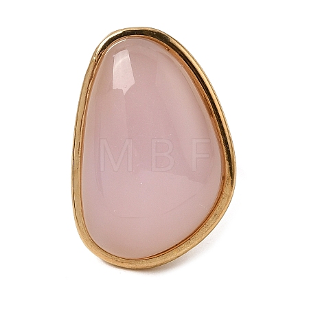 Resin Imitation Gemstone Cuff Open Rings RE-CBA09F0-01G-01-1
