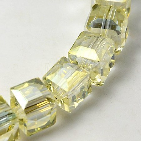 Electorplated Glass Beads EGLA-E006-3S-1