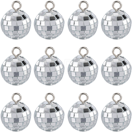 24Pcs Mirror Ball Reflective Ball Pendants AJEW-SC0002-62-1