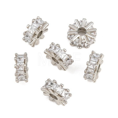 Brass Pave Clear Cubic Zirconia Beads CU-CBA6A75-20P-1