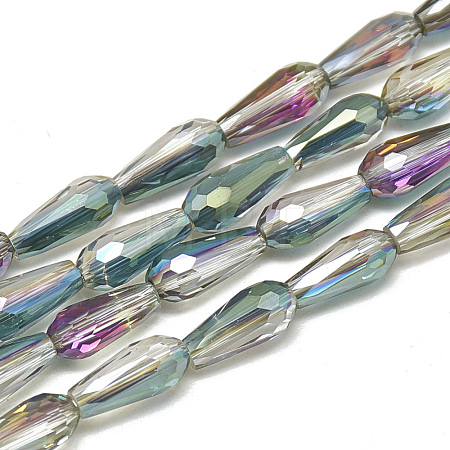 Electroplate Glass Beads Strands EGLA-Q099-C04-1