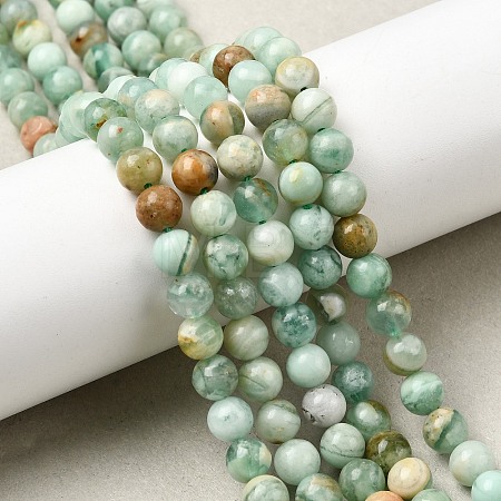 Natural Green Quartz Round Beads Strands G-Z127-A01-6mm-1