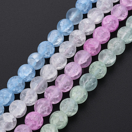 Crackle Glass Beads Strands GLAA-S192-D-007-1
