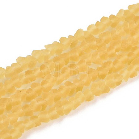 Frosted Transparent Glass Beads Strands GLAA-N016-4mm-23-1