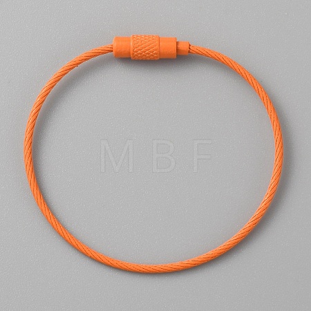 Baking Paint Stainless Steel Cable Wire Keychain AJEW-WH0413-15B-1
