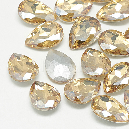 Pointed Back Glass Rhinestone Cabochons RGLA-T081-6x8mm-06-1