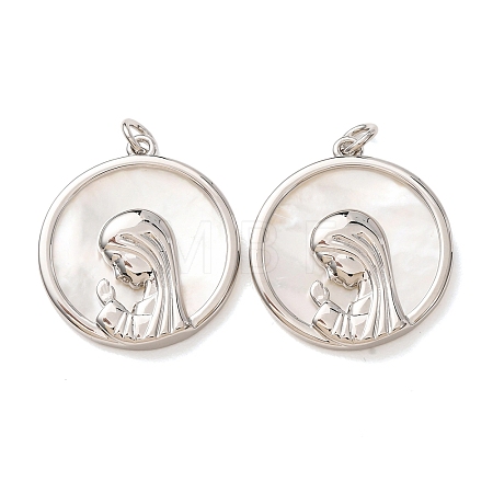 Religion Natural White Shell Pendants SH-CBAB4F6-01P-1