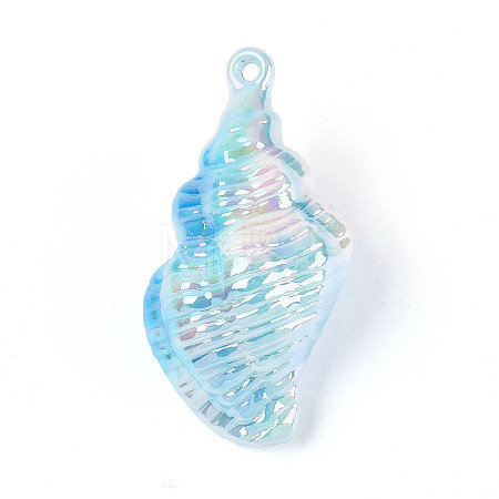 UV Plating Opaque Acrylic Shell Shape Big Pendants SACR-T018-35F-1