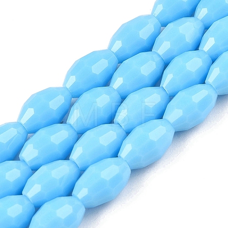 Opaque Solid Color Imitation Jade Glass Beads Strands EGLA-A037-P6x8mm-D03-1