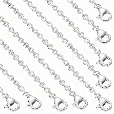 10Pcs 1.4MM Brass Cross/Rolo Chain Necklaces MAK-BBC0001-31P-1
