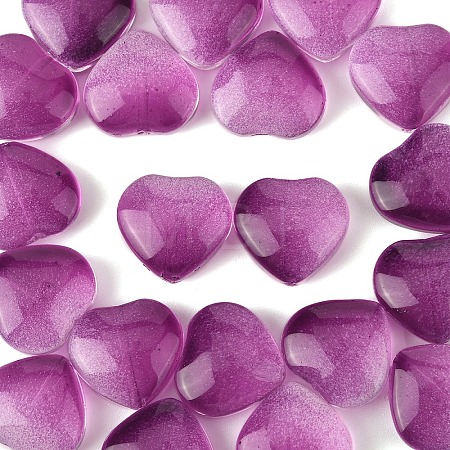 20Pcs Transparent Spray Painted Glass Beads GLAA-YW0004-79B-1