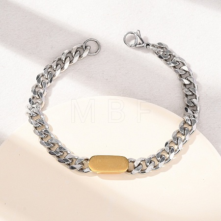 667 Stainless Steel Oval Link Bracelets BJEW-F529-11GP-1