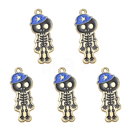 5Pcs Alloy Enamel Pendants ENAM-YW0001-49C-1
