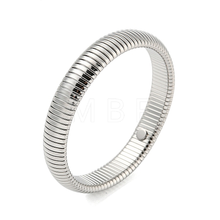 Non-Tarnish 304 Stainless Steel Flat Snake Chain Bracelet BJEW-B076-01P-1