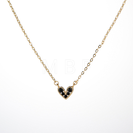 Golden Brass Heart Pendant Necklace for Women WZ0134-1-1-1