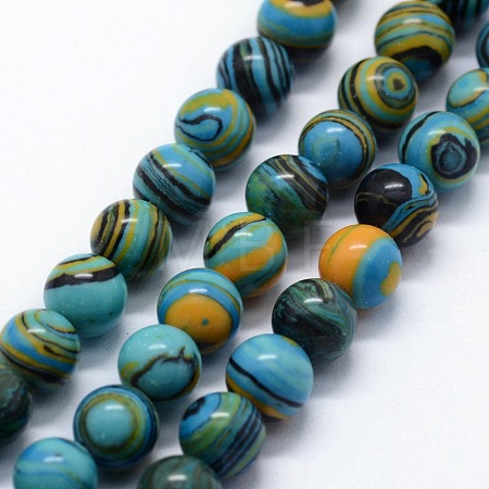 Synthetic Malachite Beads Strands G-I199-32-4mm-E-1
