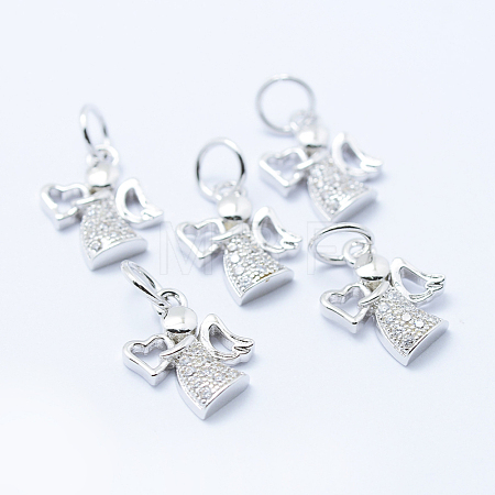 Brass Micro Pave Cubic Zirconia Charms X-KK-P133-03P-NR-1